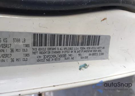 2018 Dodge Journey Se из США, поврежденный, VIN 3C4PDCAB4JT490385